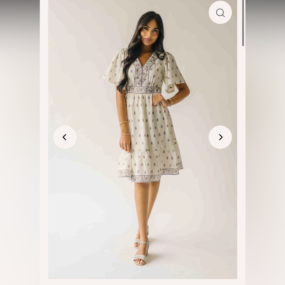 Stallard Floral Patterned Dress in Ivory Multi